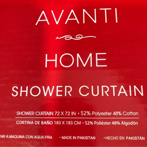 Avanti Home Holly Shower Curtain Perfect for Holidays NWT Grey, Green & Red - Picture 2 of 4